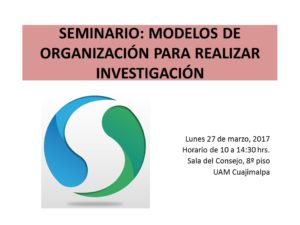 SEMINARIO: MODELOS DE ORGANIZACIÓN PARA REALIZAR INVESTIGACIÓN